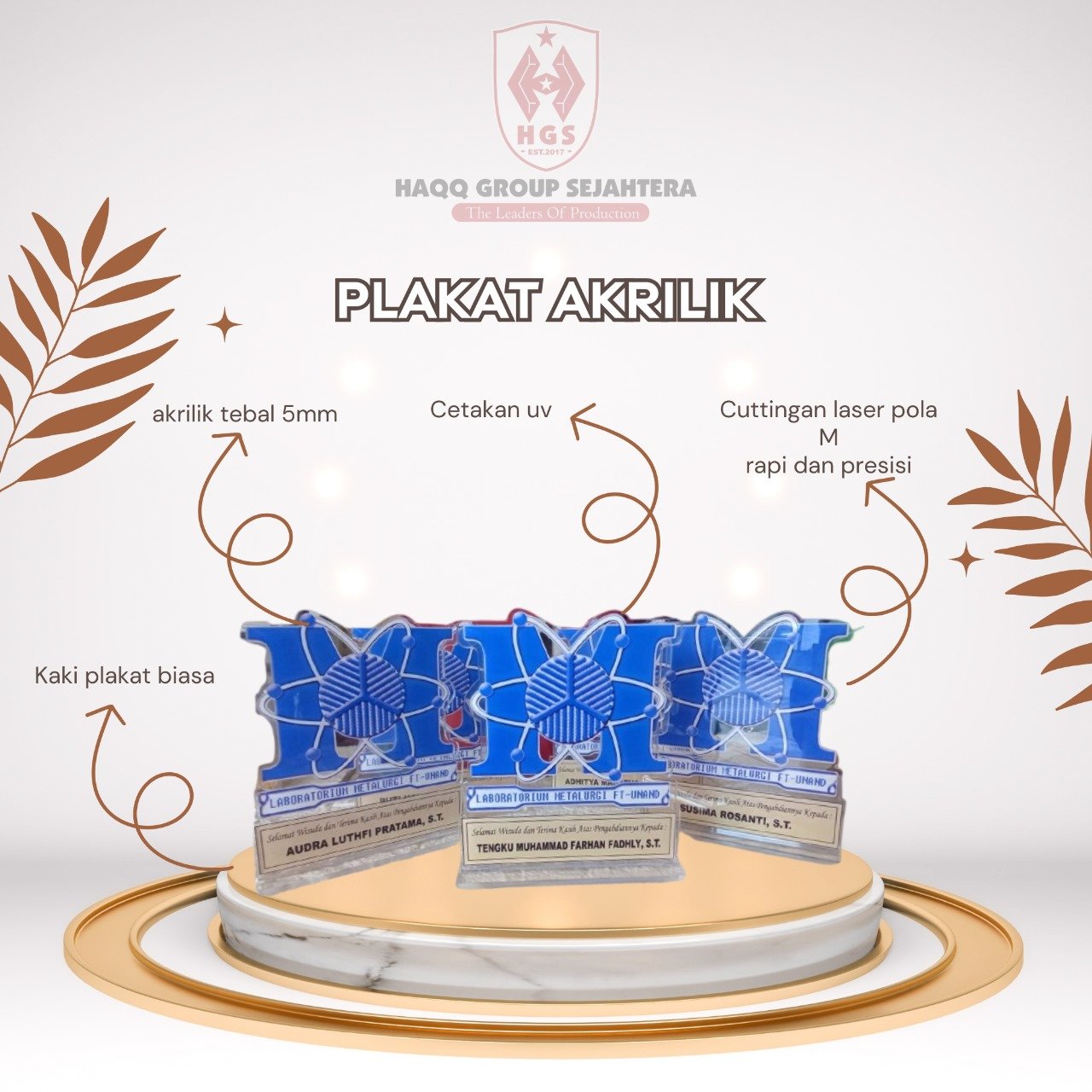 Plakat Akrilik Ketebalan Variatif