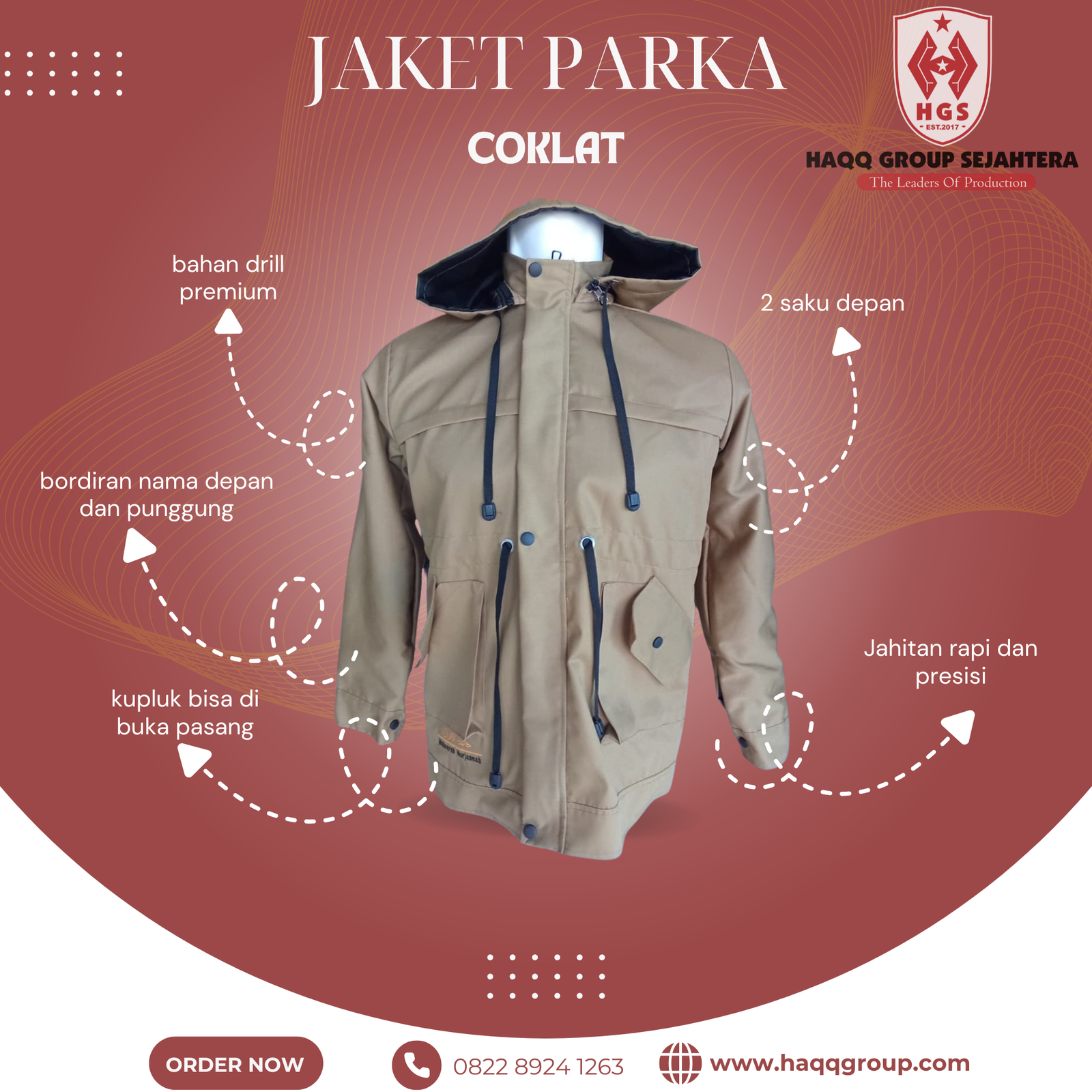 Jaket Parka + kupluk