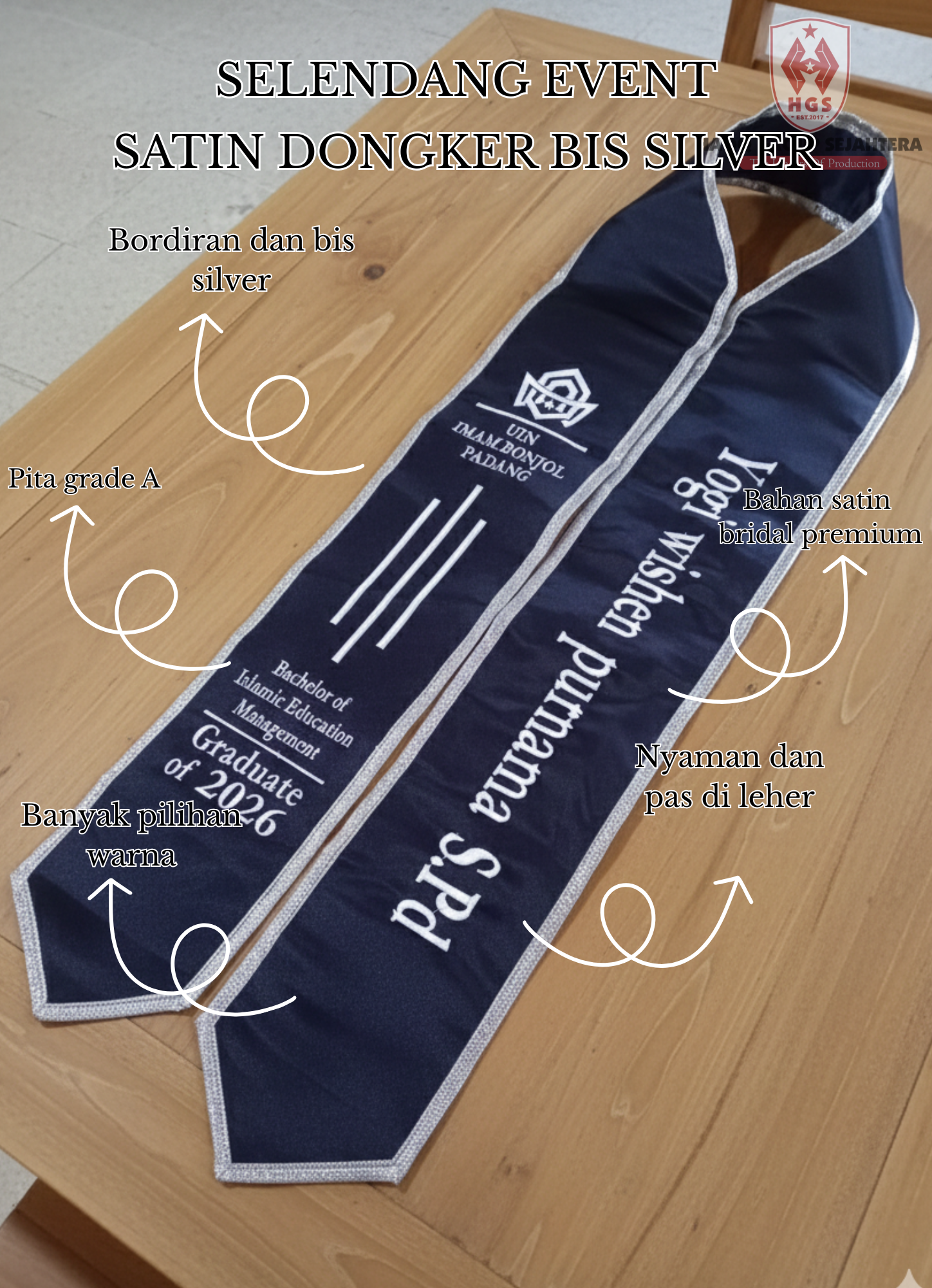 Selendang Saten Tebal  03