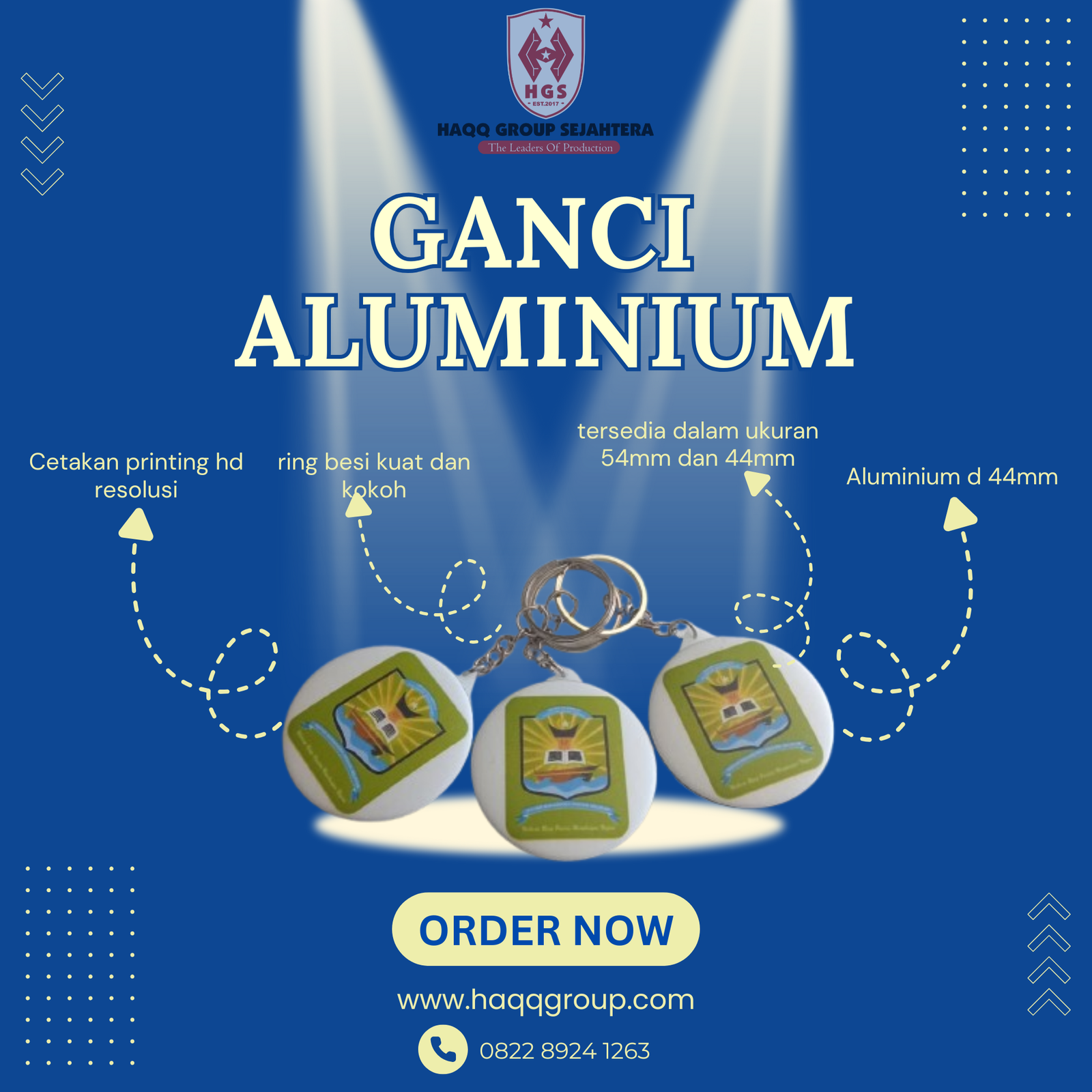 Ganci dan Pin aluminium 44 dan 58 mm